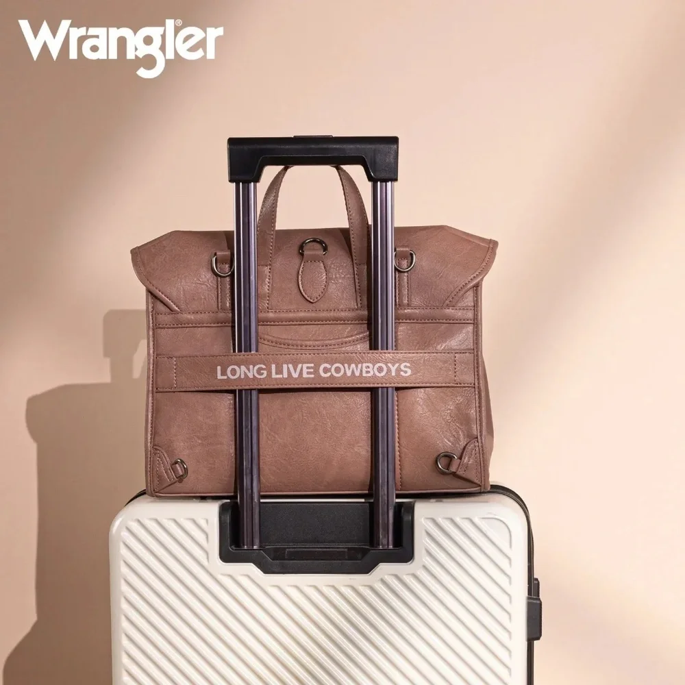 Wrangler Top Handle Carry Satchel/Laptop Bag/Backpack/Crossbody Dark Pink